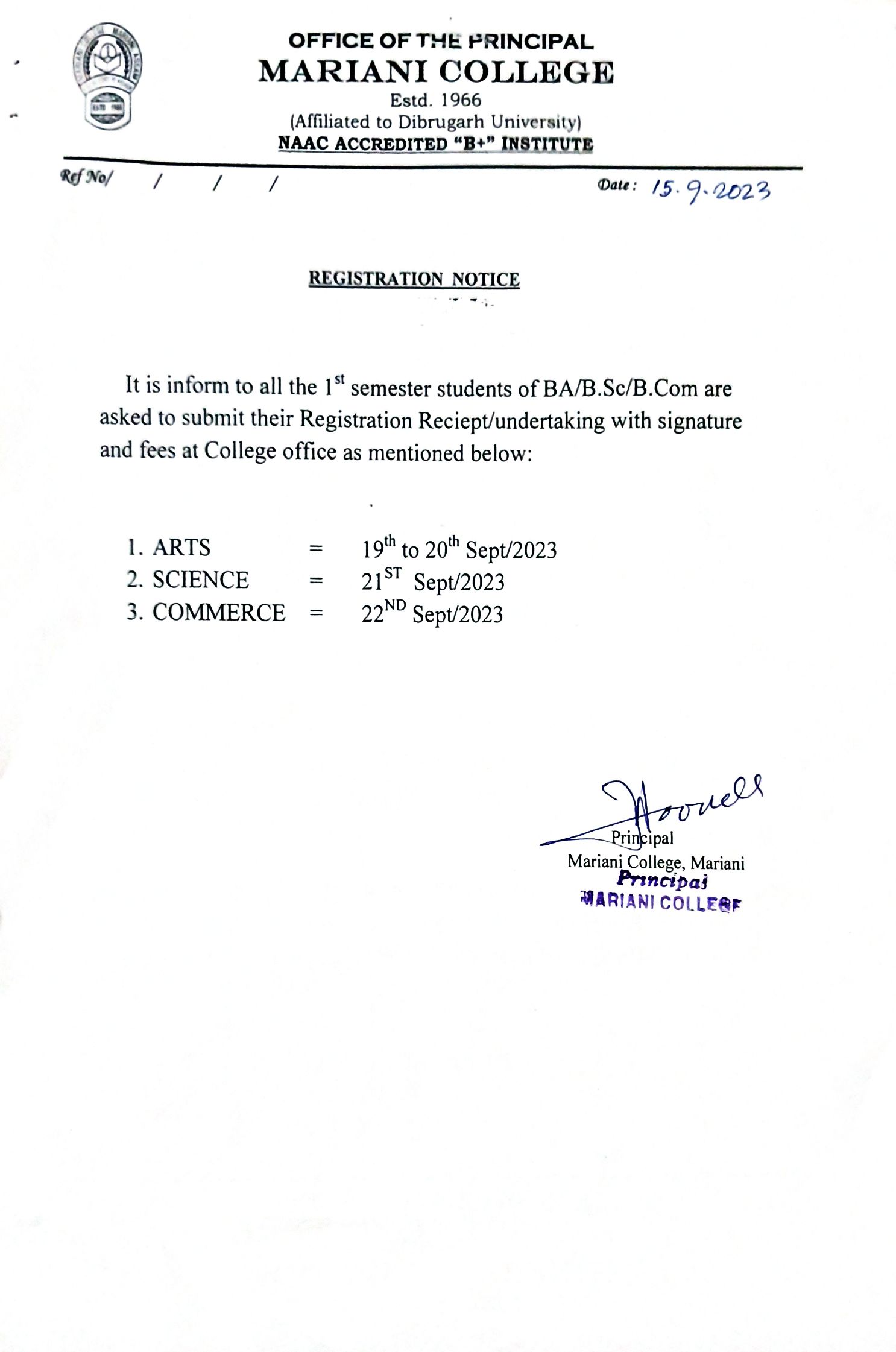 Registration Notice